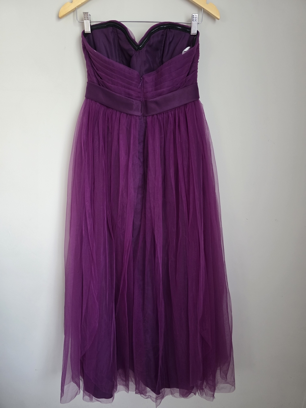 Azazie Purple Tulle Strapless Dress S 4-6 Formal Wedding - Picture 3 of 14